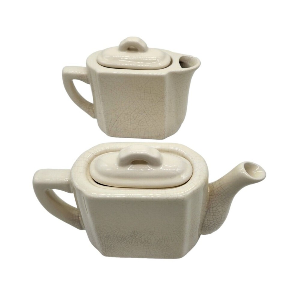 Vintage Restoration Hardware Individual Coffee Tea Service Ivory Ceramic 2001